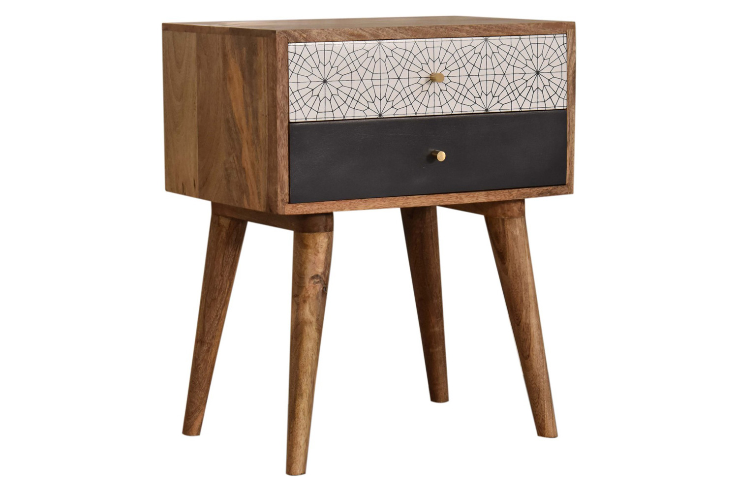 Artisan Patterned Bedside - Black