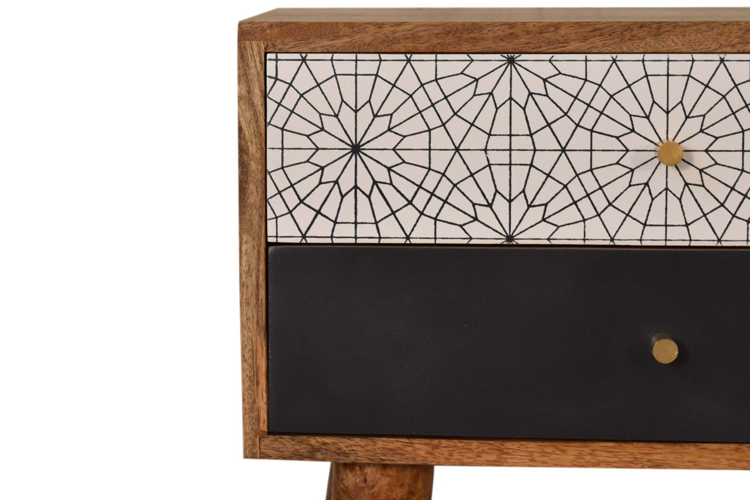 Artisan Patterned Bedside - Black