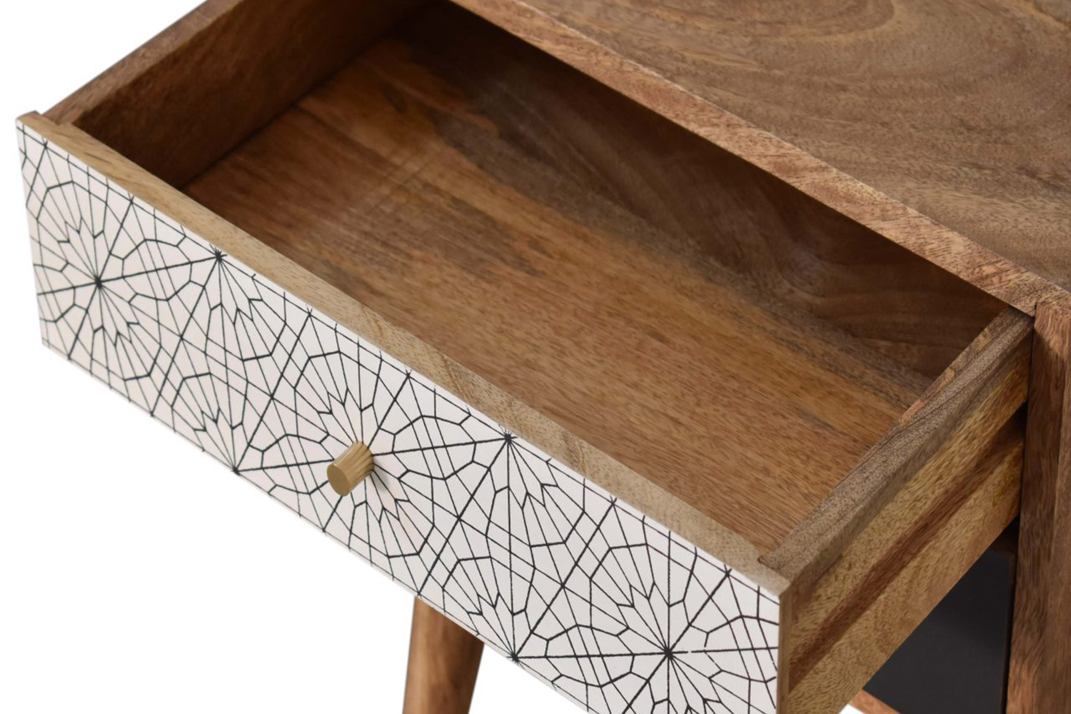 Artisan Patterned Bedside - Black