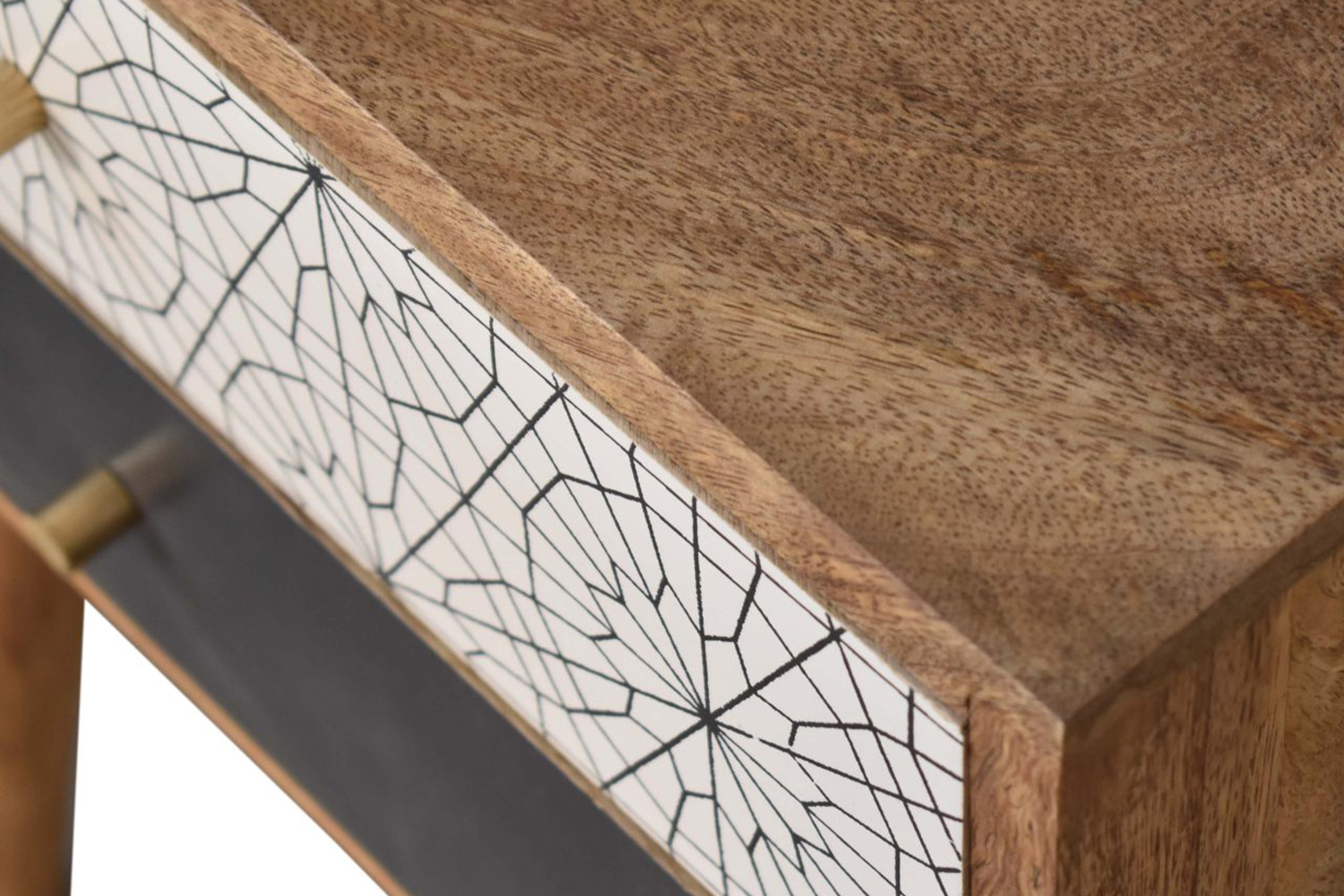 Artisan Patterned Bedside - Black