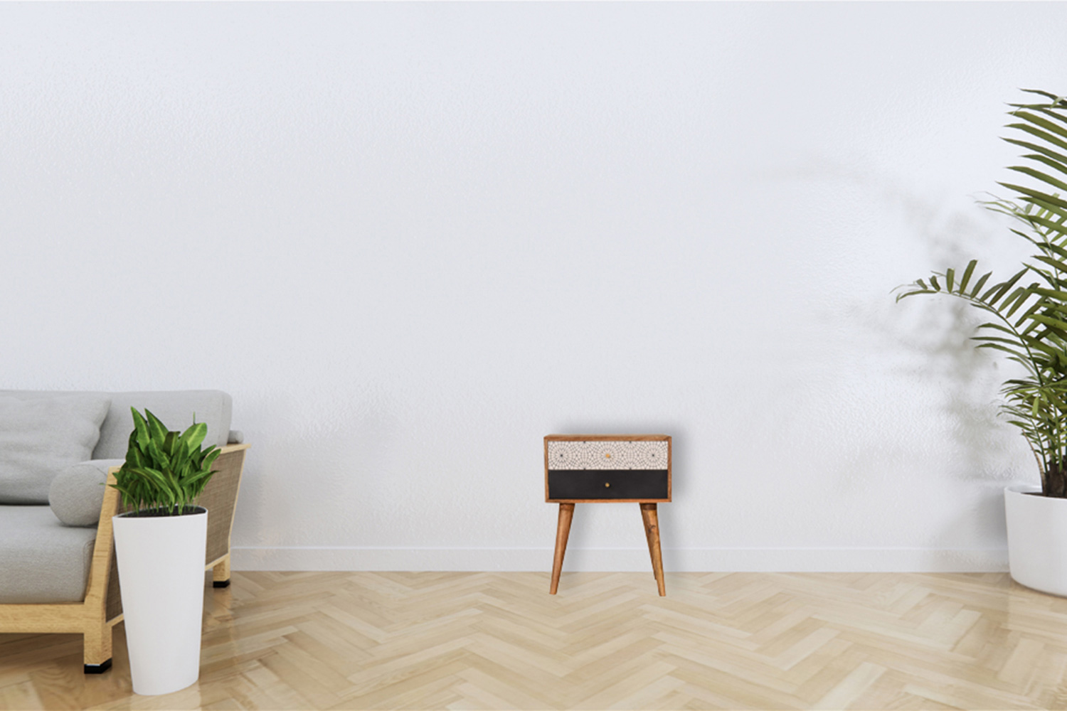 Artisan Patterned Bedside - Black