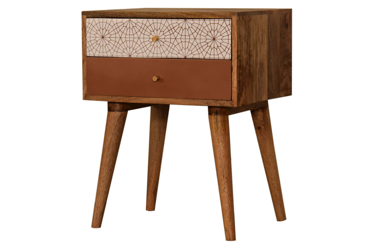 Artisan Patterned Bedside - Brick Red