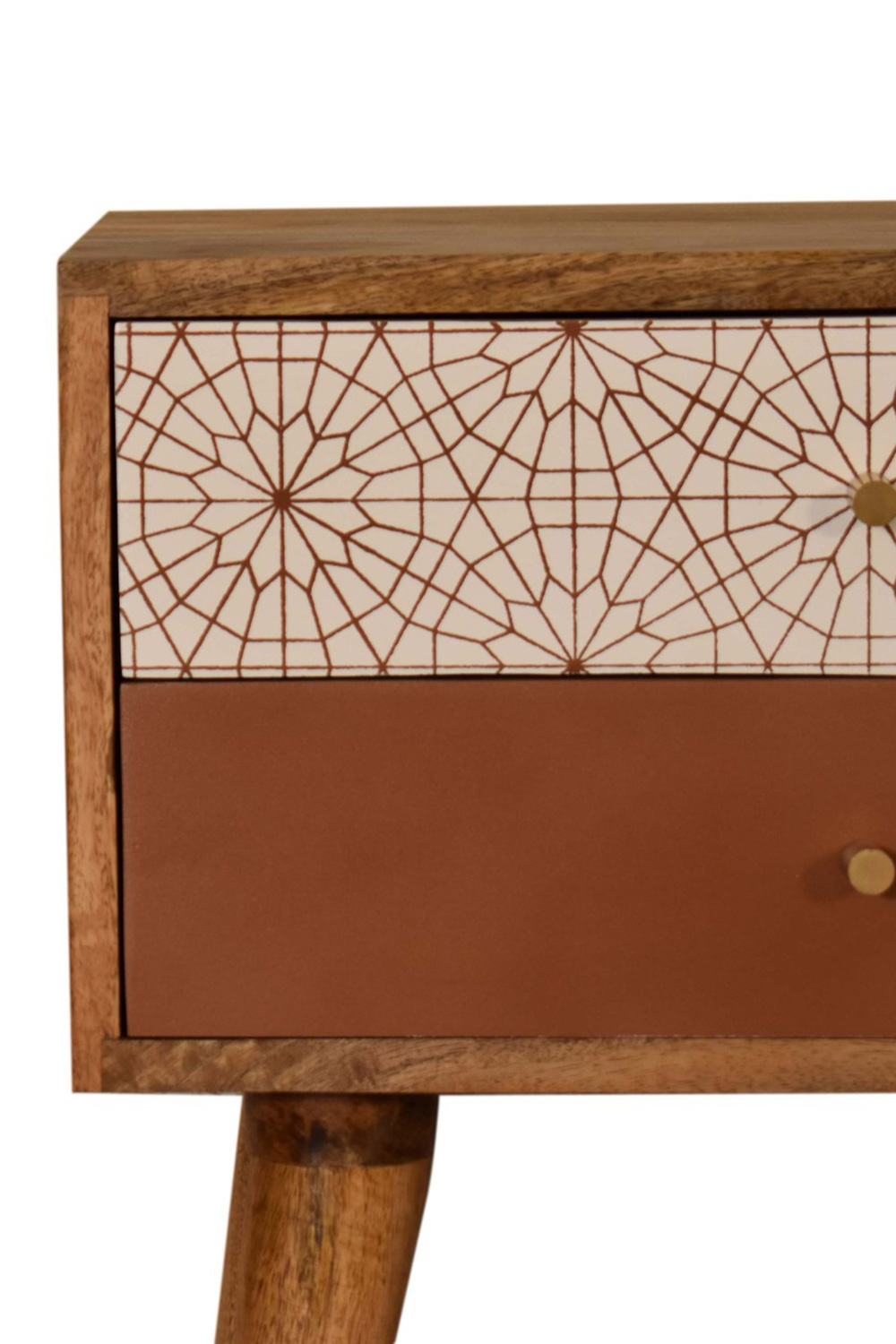 Artisan Patterned Bedside - Brick Red