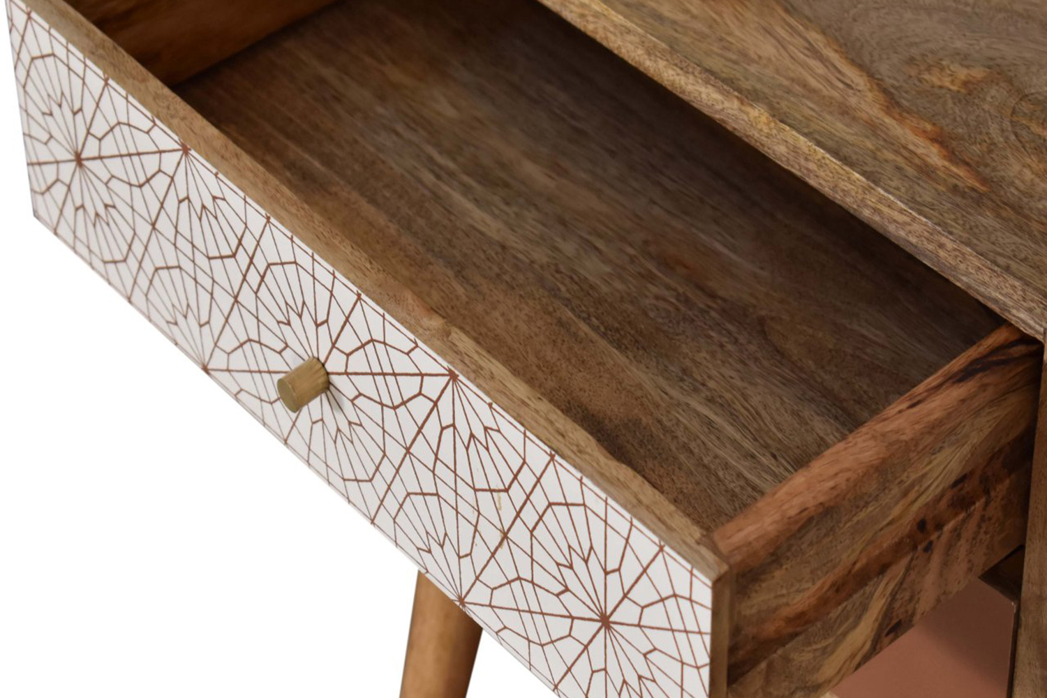 Artisan Patterned Bedside - Brick Red