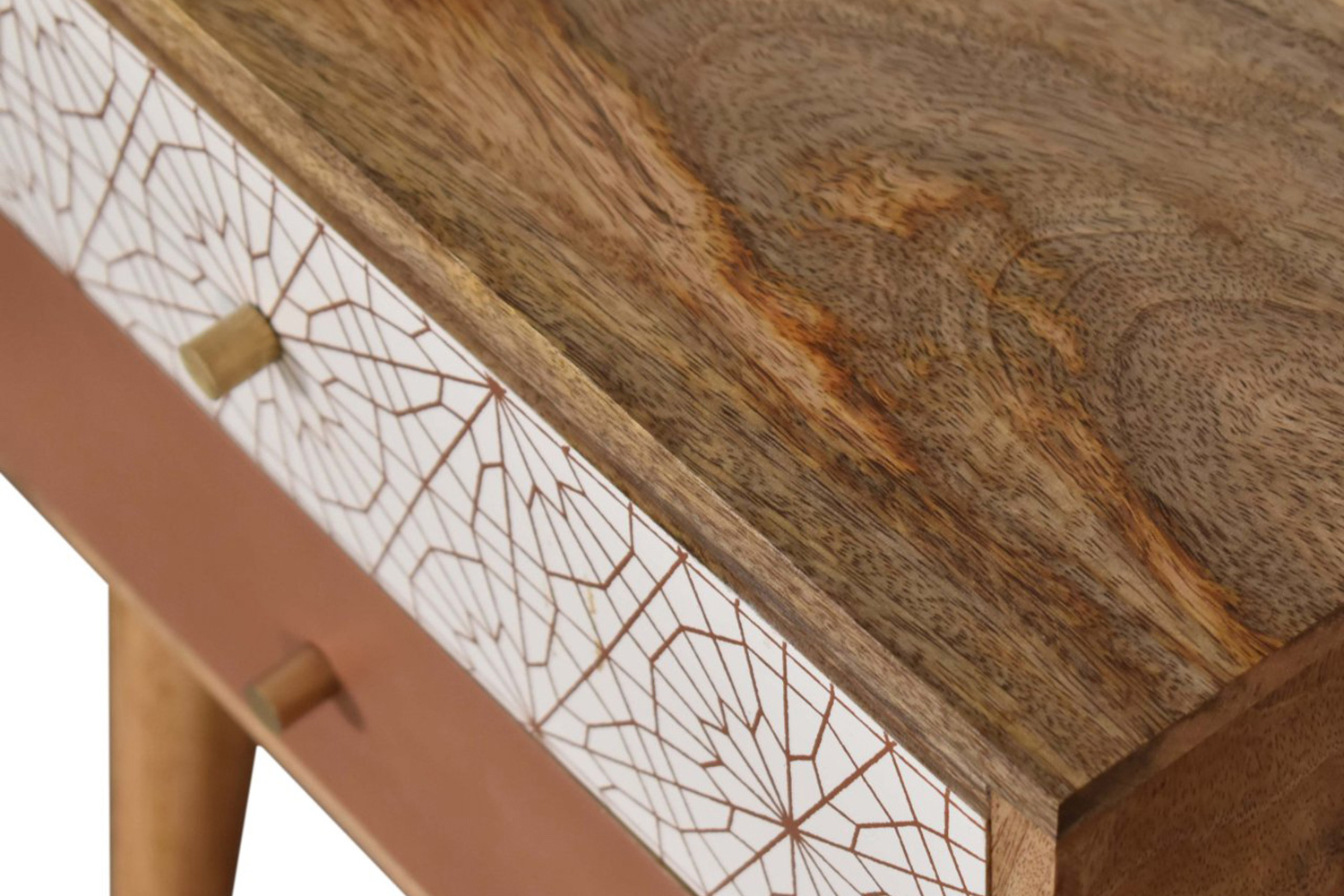 Artisan Patterned Bedside - Brick Red