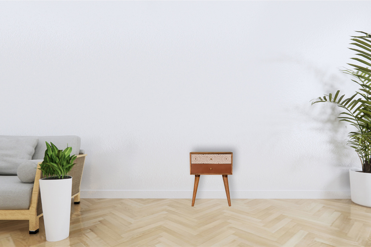 Artisan Patterned Bedside - Brick Red