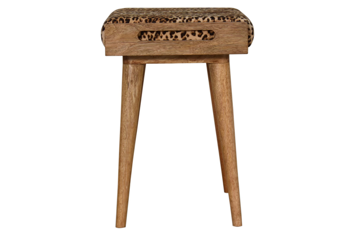 Artisan Tray Style Footstool - Velvet, Leopard
