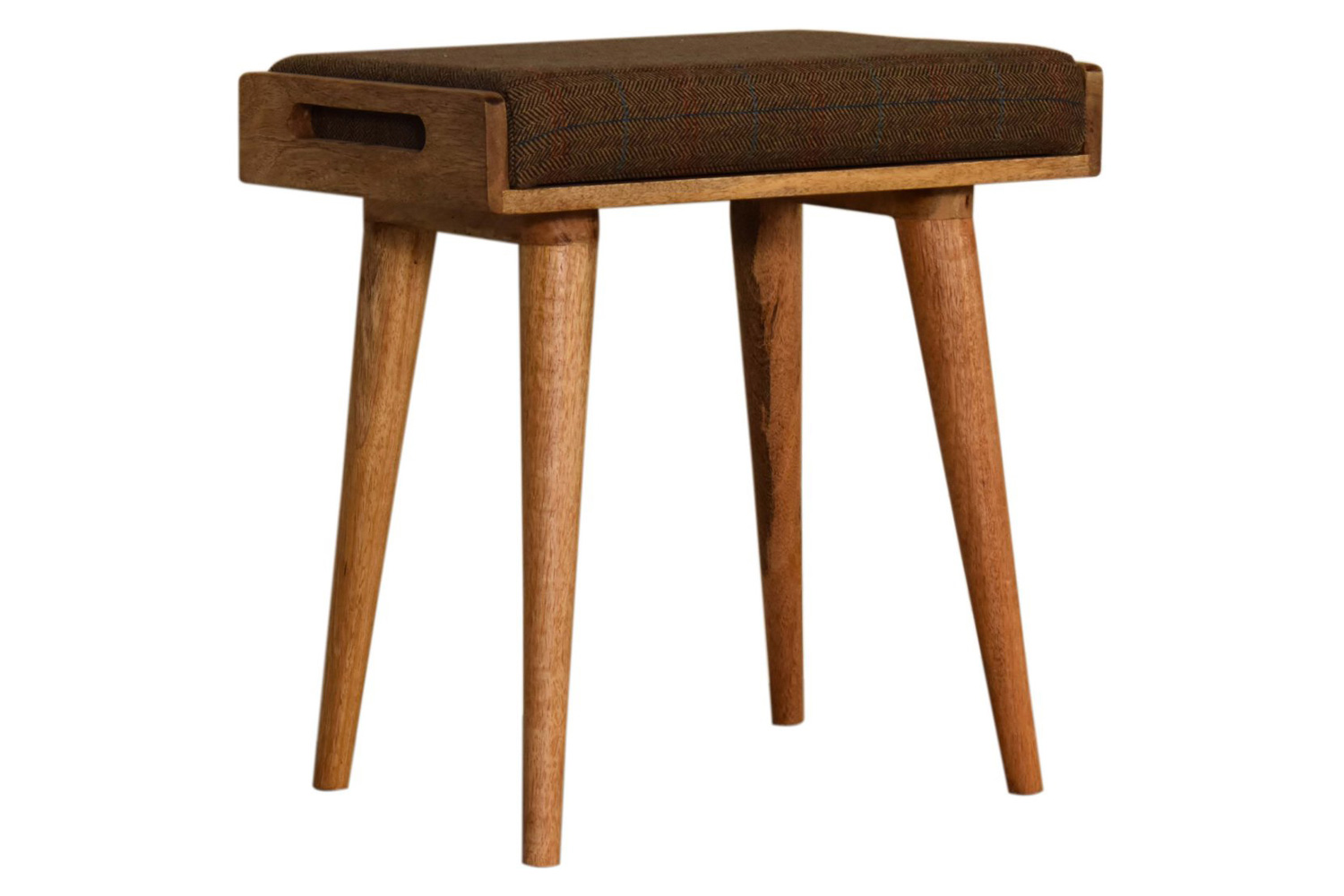 Artisan Tray Style Footstool - Multi Tweed
