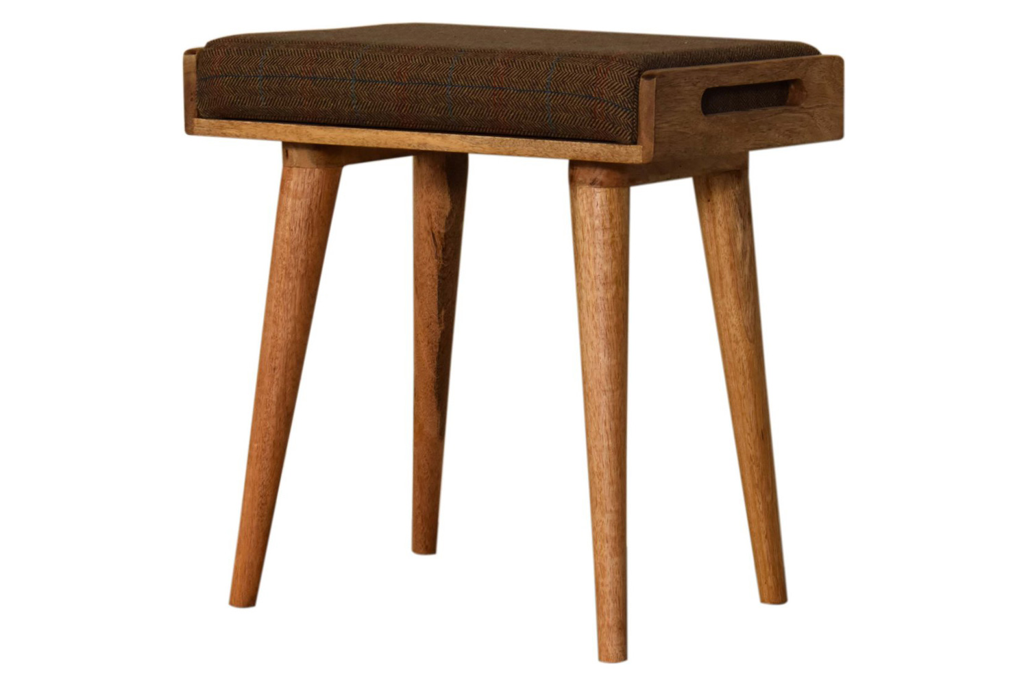 Artisan Tray Style Footstool - Multi Tweed