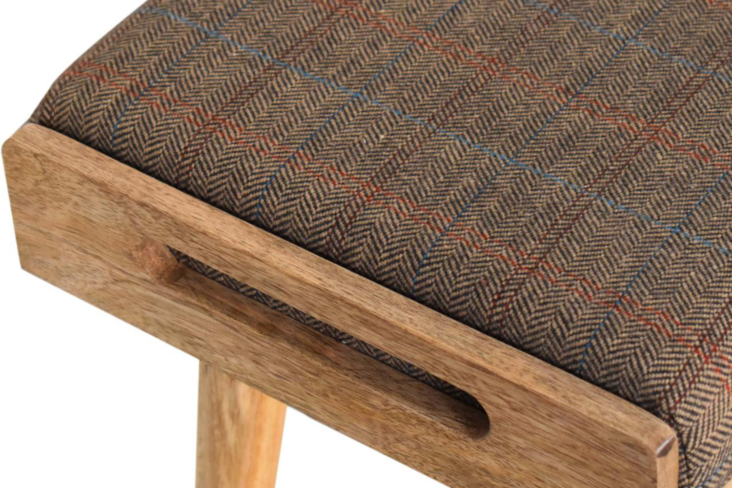 Artisan Tray Style Footstool - Multi Tweed