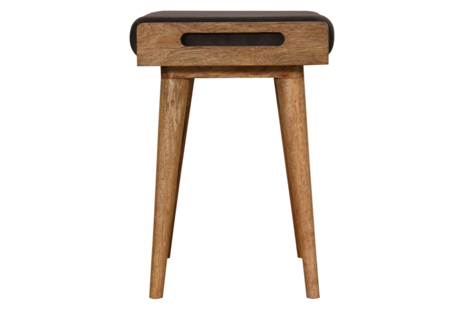 Artisan Tray Style Footstool - Velvet, Gray