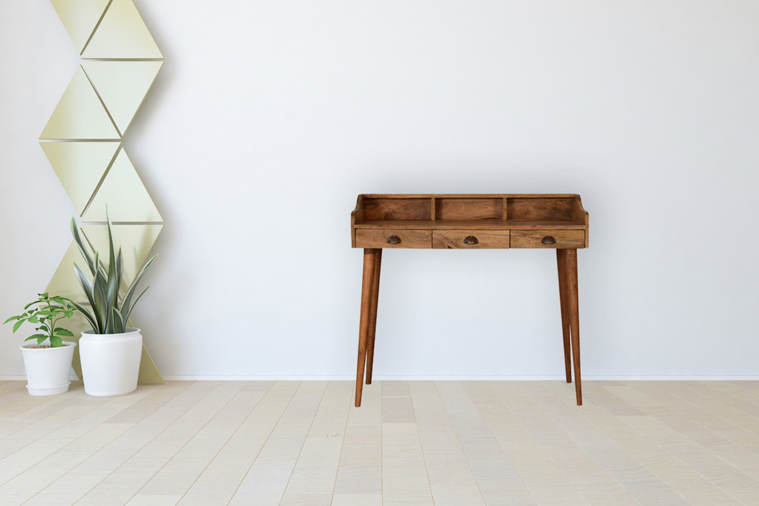 Artisan Nordic Style Gallery Back Writing Desk - Oak-ish