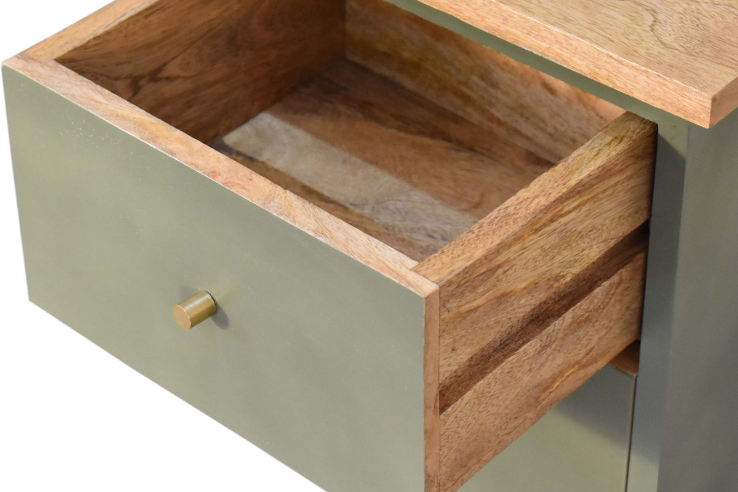 Artisan Hand Painted Bedside - Olive