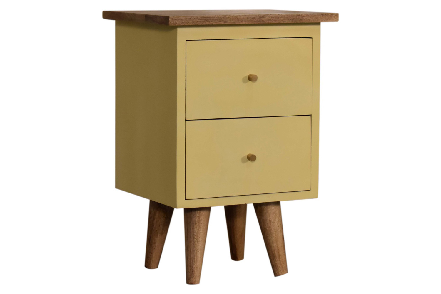 Artisan Hand Painted Bedside - Yellow