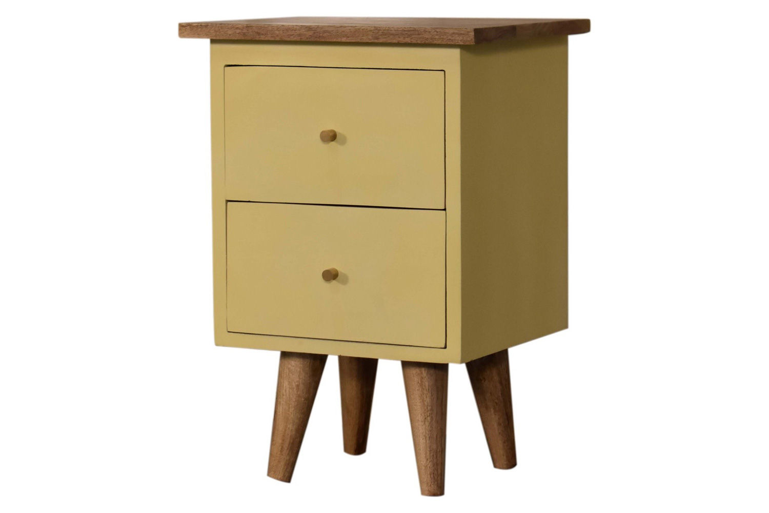 Artisan Hand Painted Bedside - Yellow