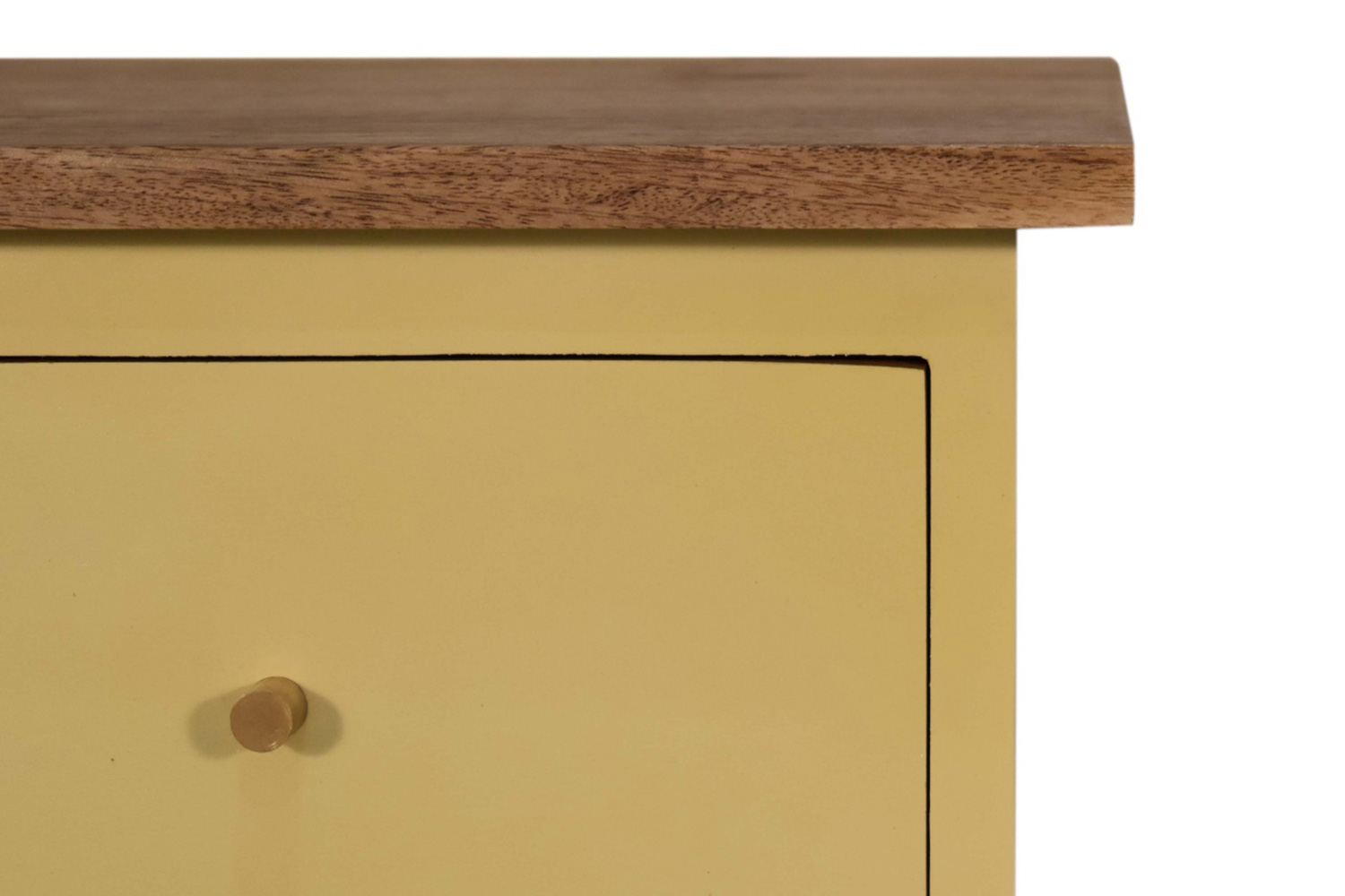 Artisan Hand Painted Bedside - Yellow
