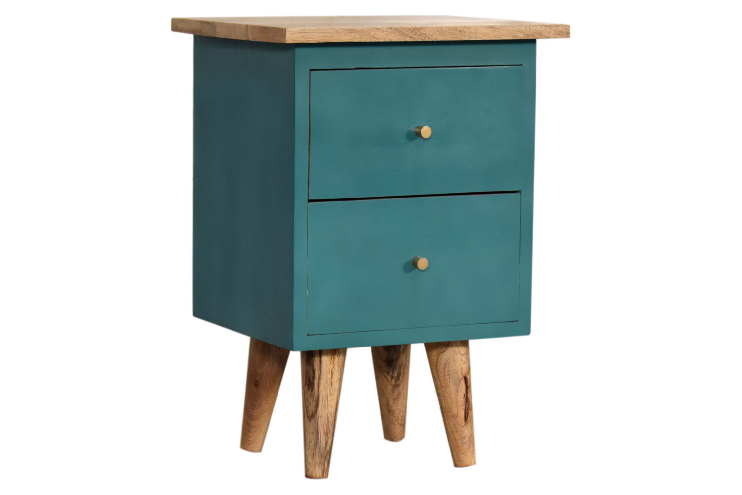 Artisan Hand Painted Bedside - Teal
