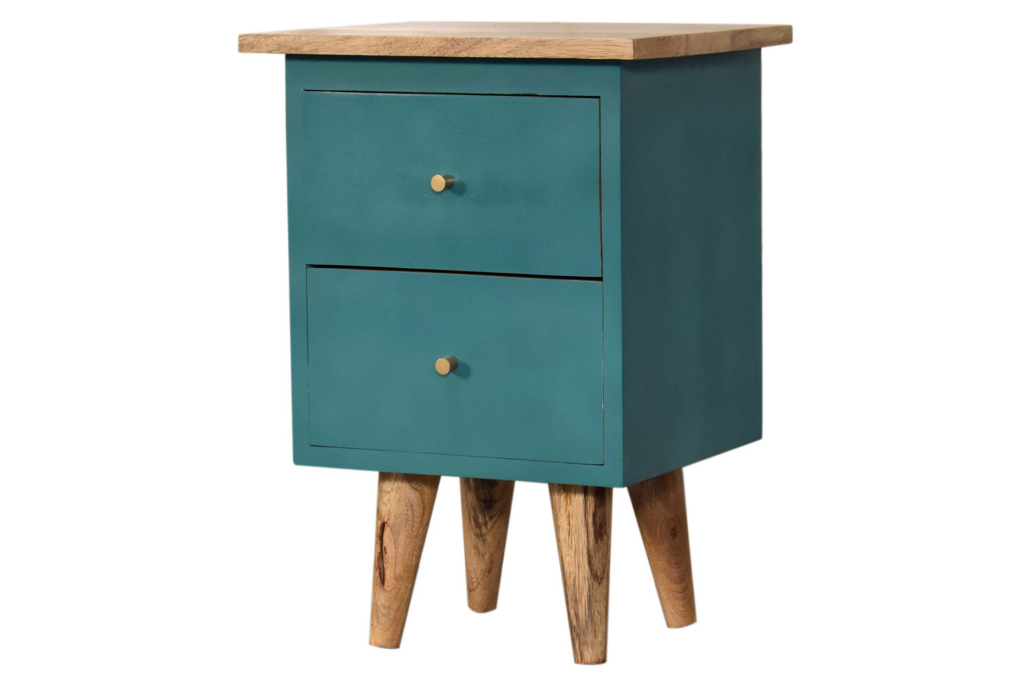 Artisan Hand Painted Bedside - Teal