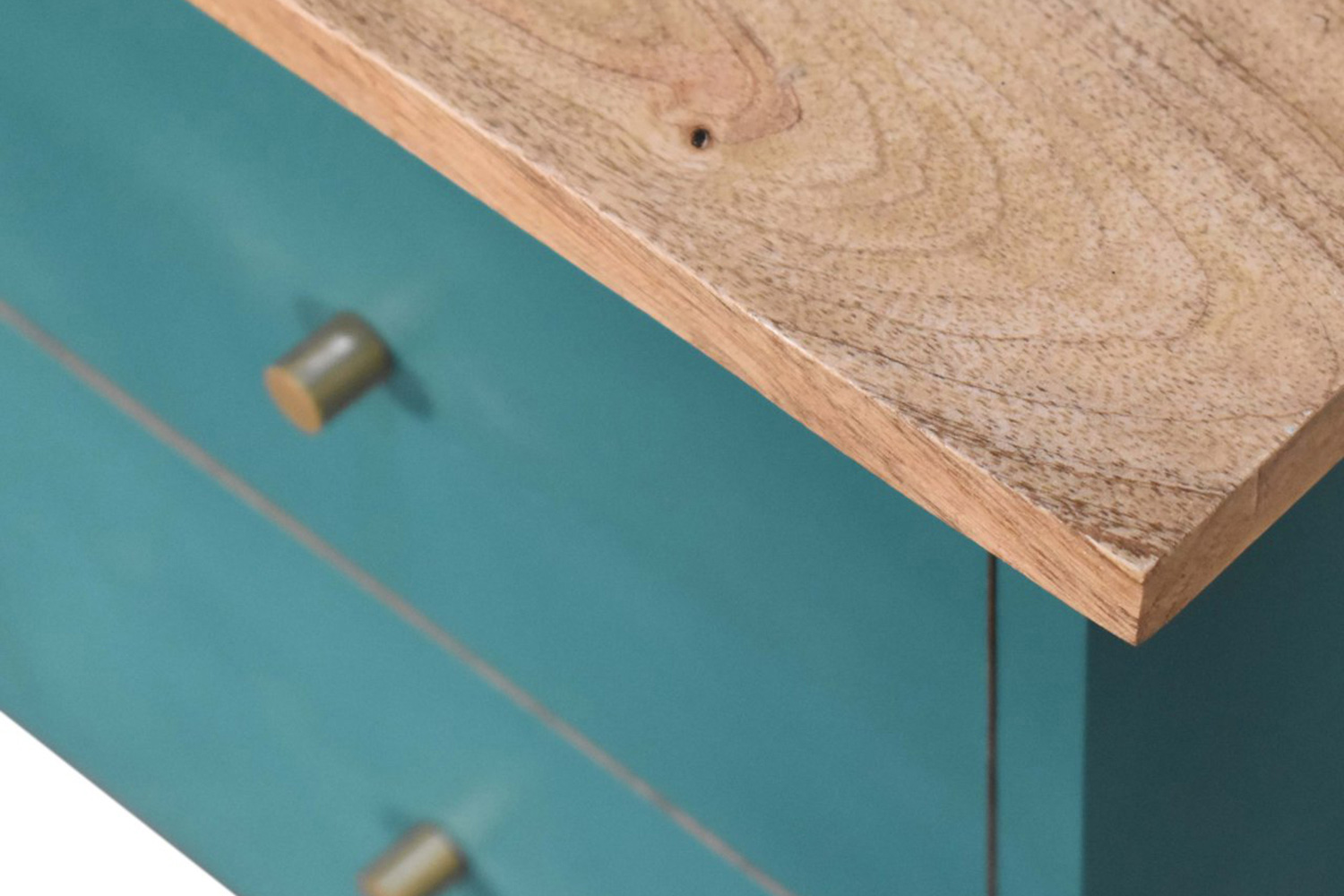 Artisan Hand Painted Bedside - Teal