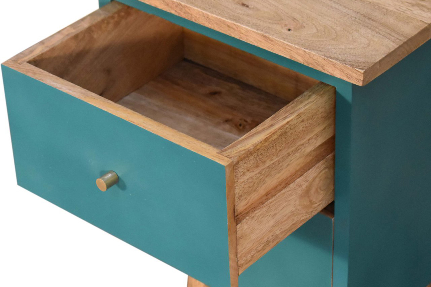 Artisan Hand Painted Bedside - Teal