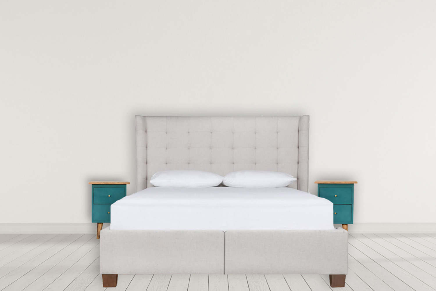 Artisan Hand Painted Bedside - Teal