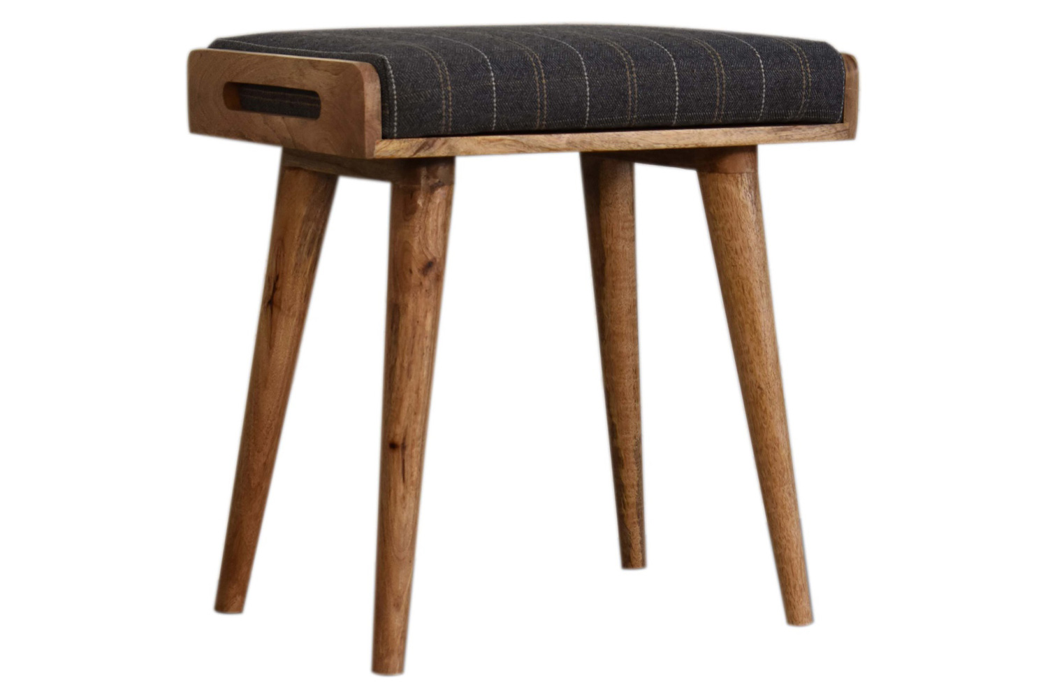 Artisan Tray Style Footstool - Pewter Tweed