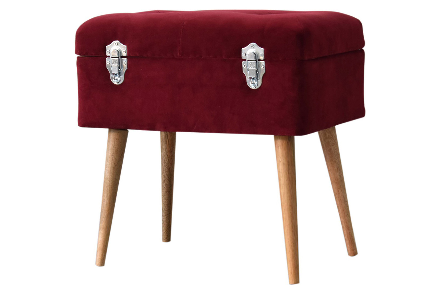 Artisan - Wine Velvet Lid-up Footstool