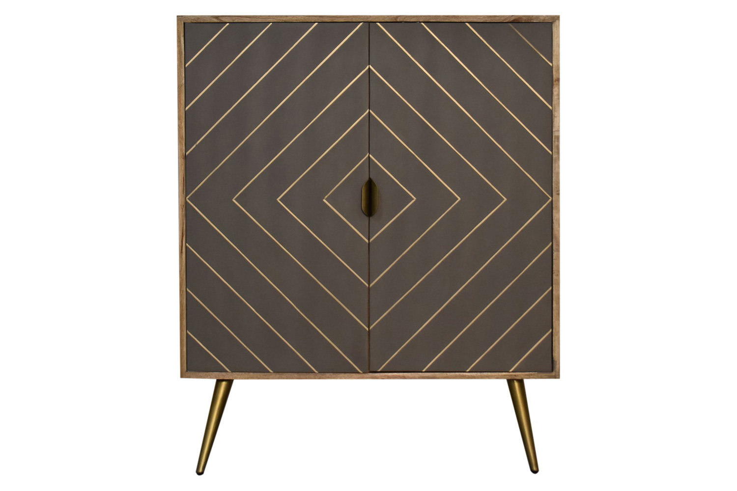Artisan - Inlay Cabinet in Sleek Cement Brass