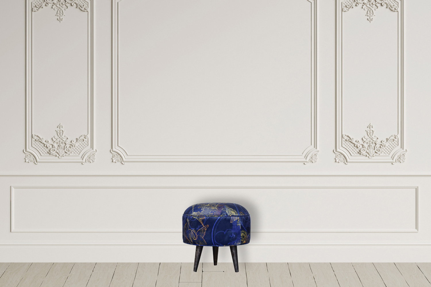 Artisan Nordic Style Footstool - Shangri-La, Velvet
