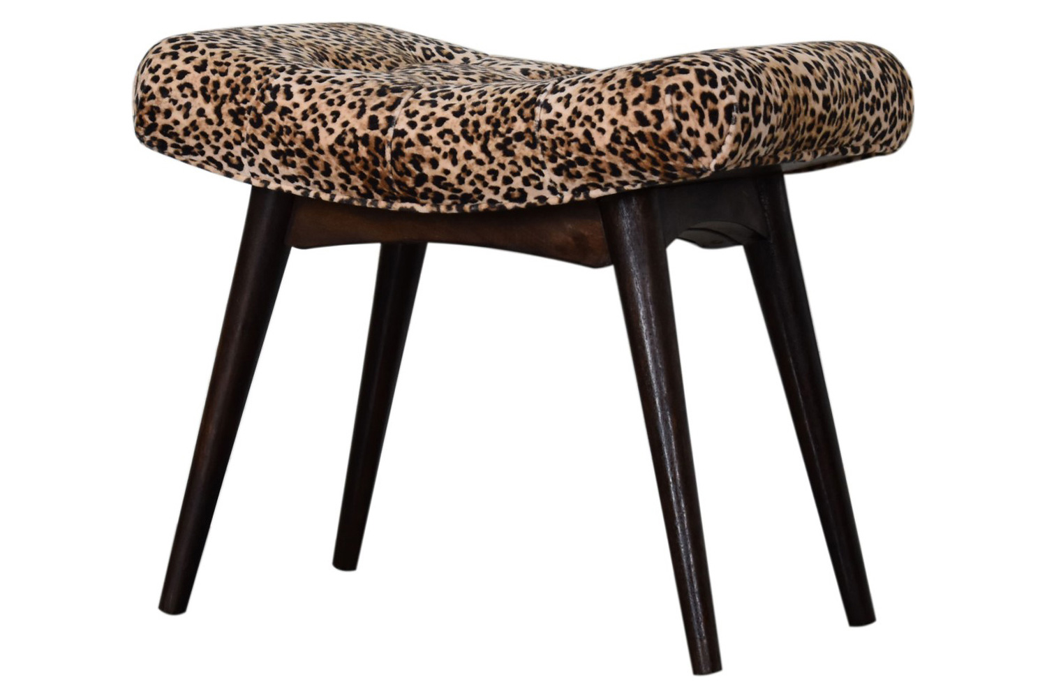 Artisan Curved Bench - Leopard, Velvet