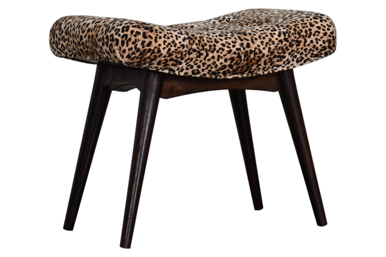 Artisan Curved Bench - Leopard, Velvet