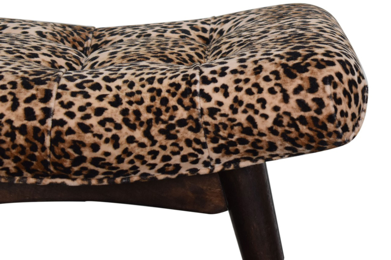 Artisan Curved Bench - Leopard, Velvet