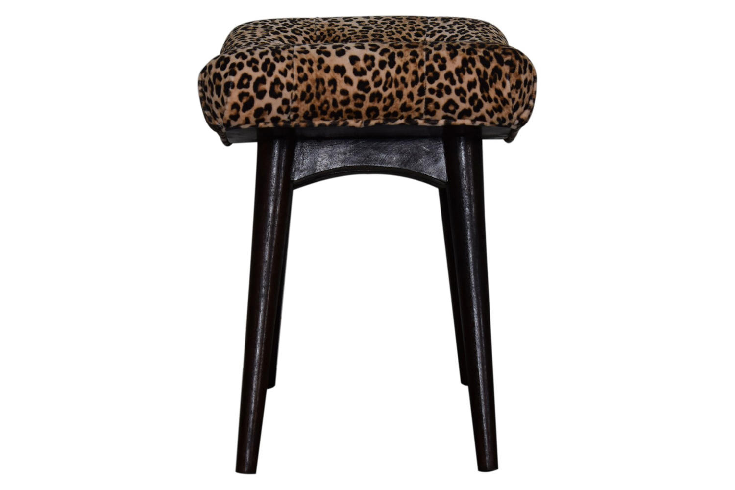 Artisan Curved Bench - Leopard, Velvet
