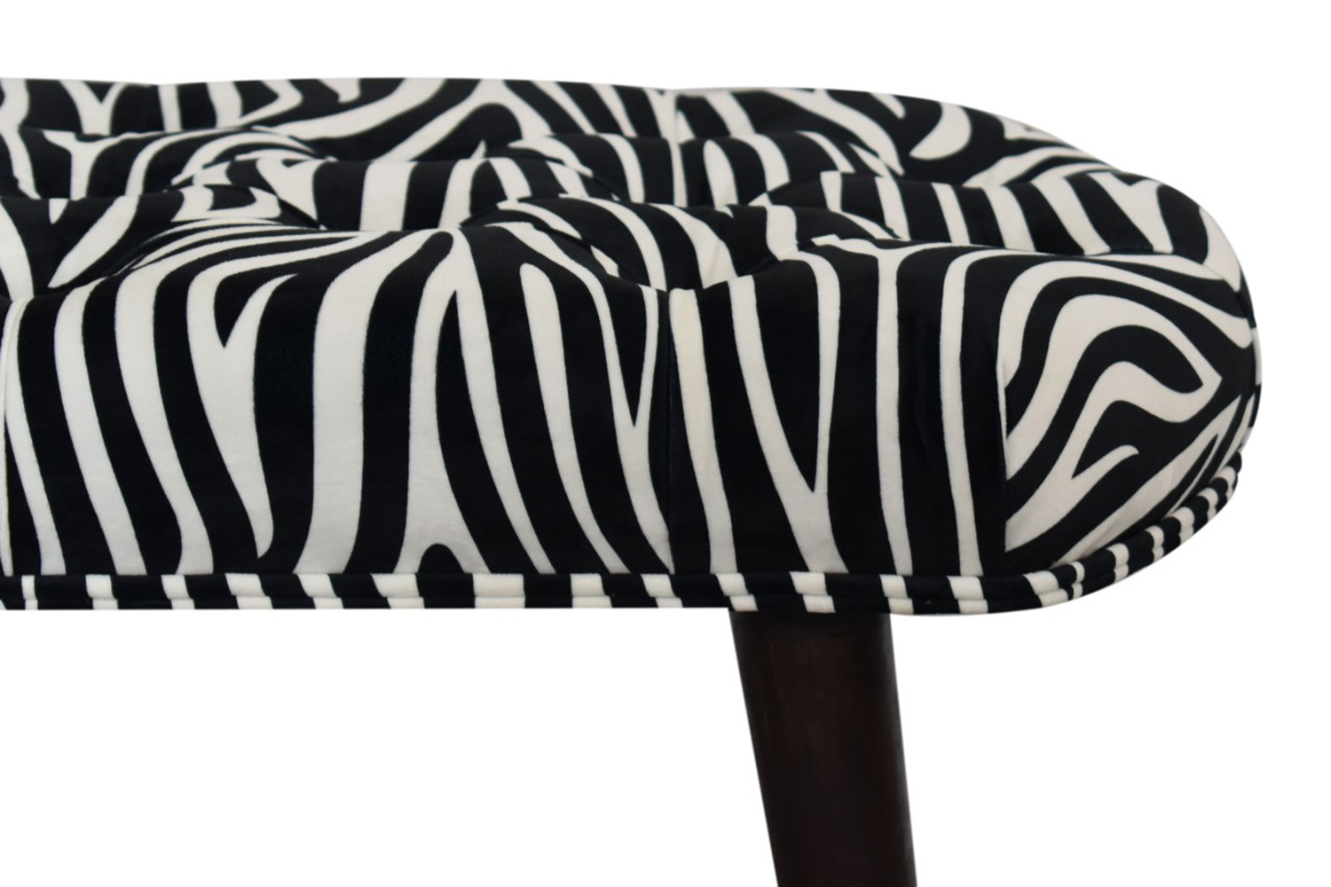 Artisan Deep Button Bench - Zebra, Velvet