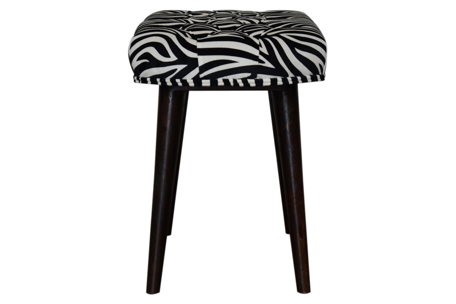 Artisan Deep Button Bench - Zebra, Velvet