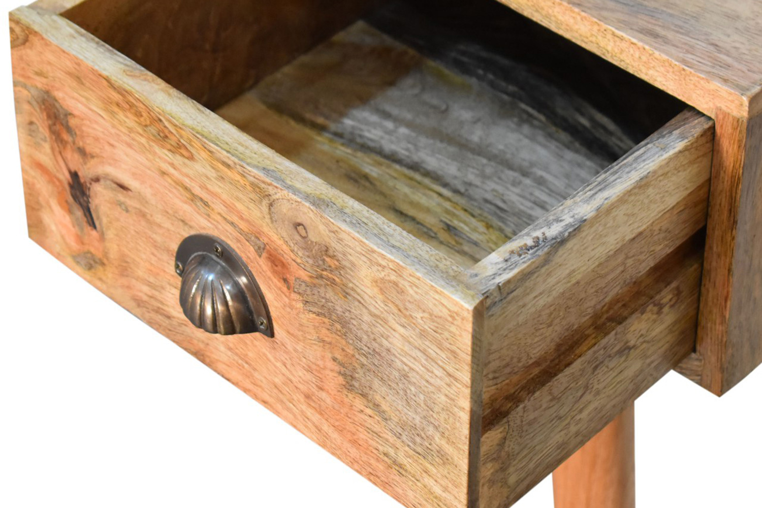 Artisan Solid Wood Open Slot Writing Desk - Oak-ish, With Cable Access