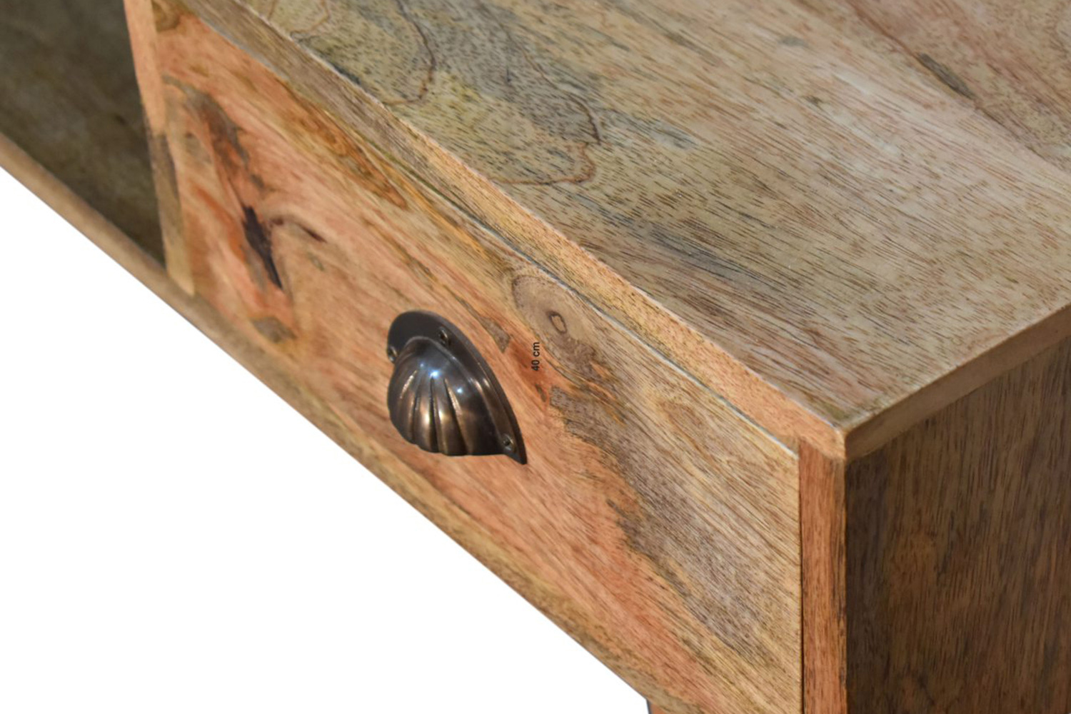 Artisan Solid Wood Open Slot Writing Desk - Oak-ish, With Cable Access