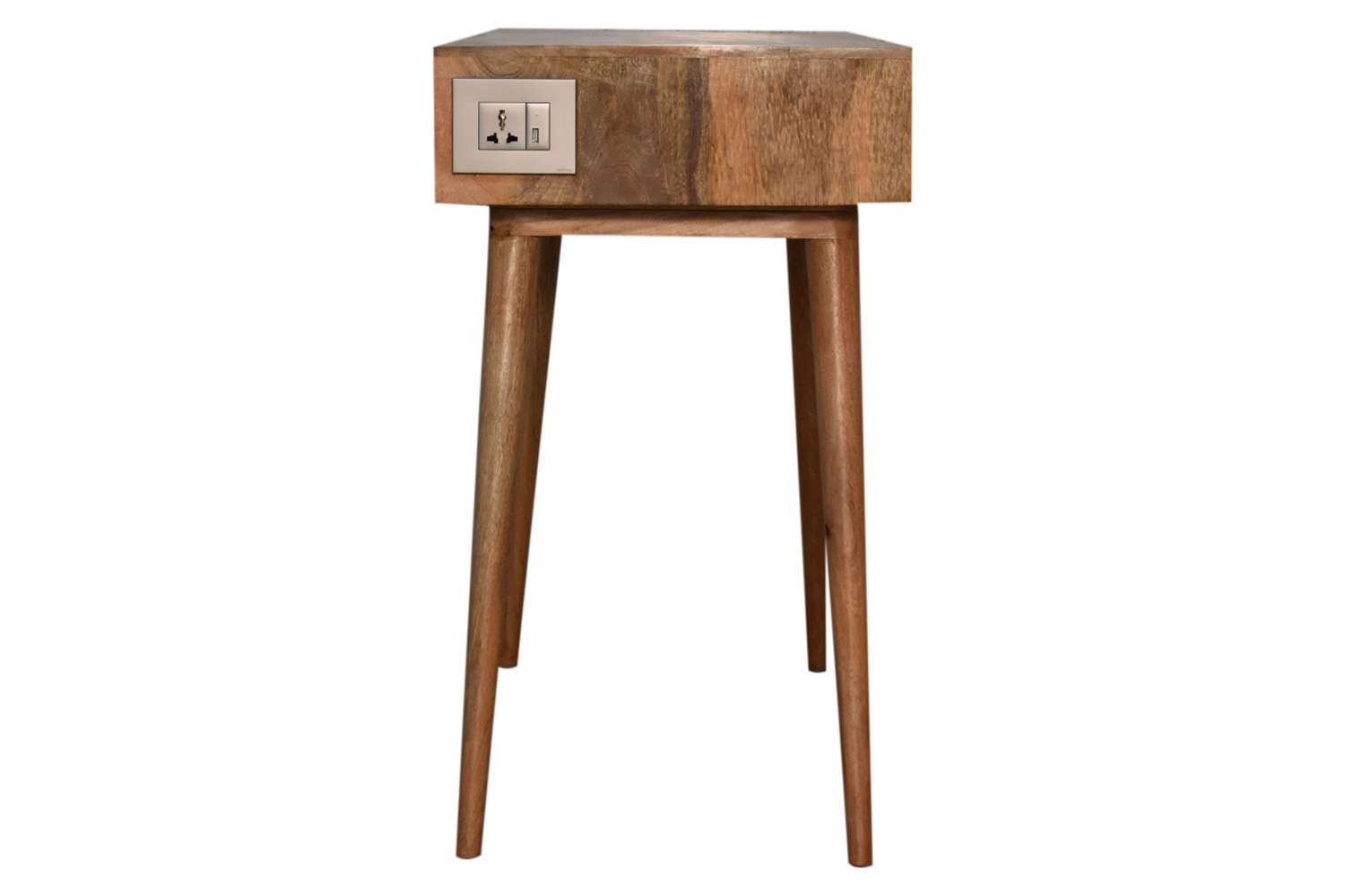 Artisan Solid Wood Open Slot Writing Desk - Oak-ish, With Cable Access