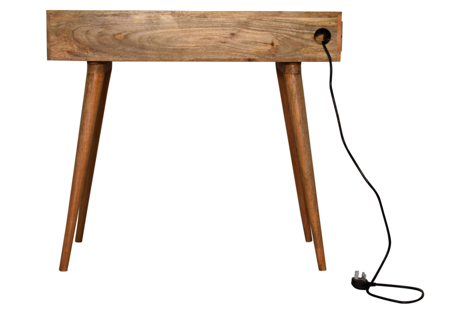 Artisan Solid Wood Open Slot Writing Desk - Oak-ish, With Cable Access
