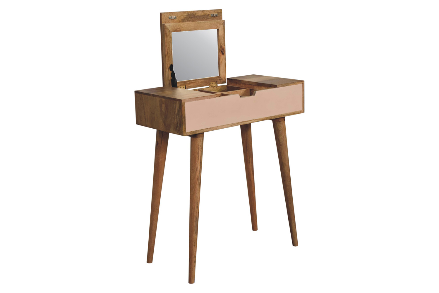 Artisan - Mini Blush Pink Dressing Table with Foldable Mirror