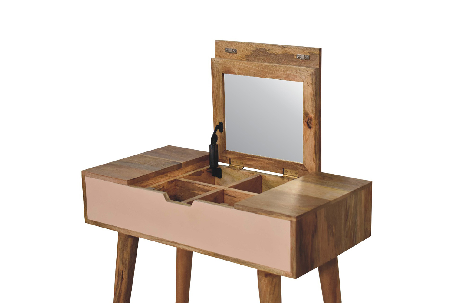 Artisan - Mini Blush Pink Dressing Table with Foldable Mirror