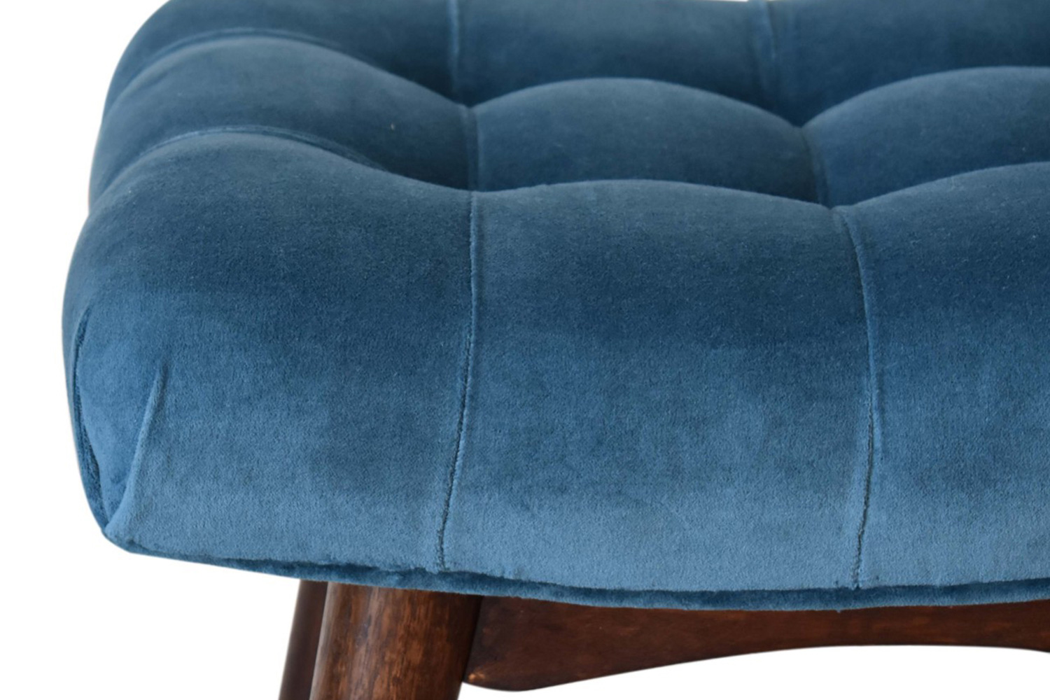 Artisan Curved Mini Bench - Teal, Velvet