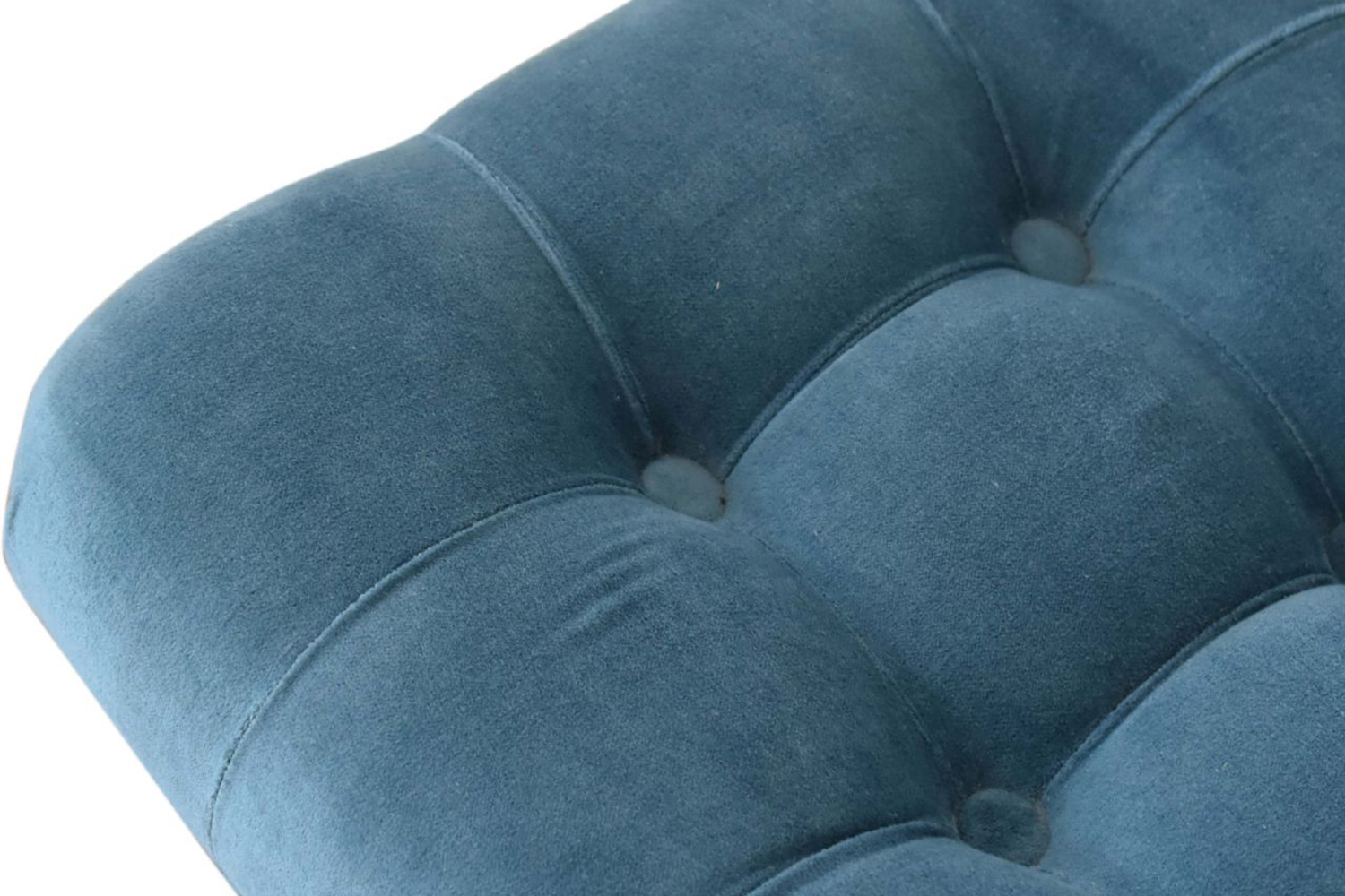 Artisan Curved Mini Bench - Teal, Velvet
