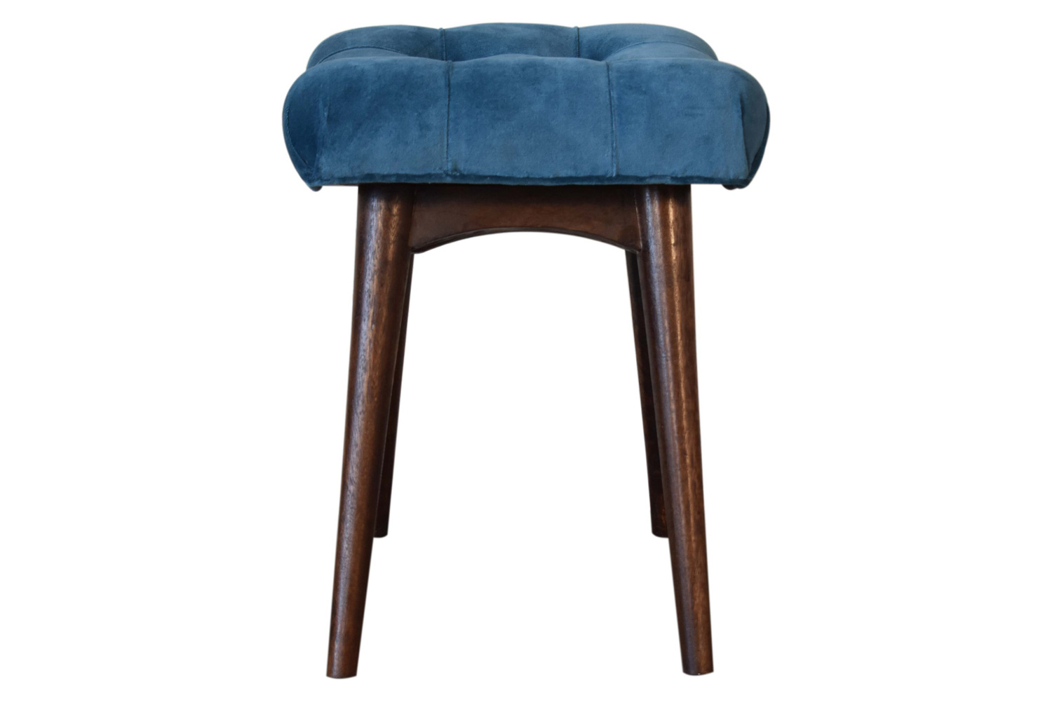 Artisan Curved Mini Bench - Teal, Velvet
