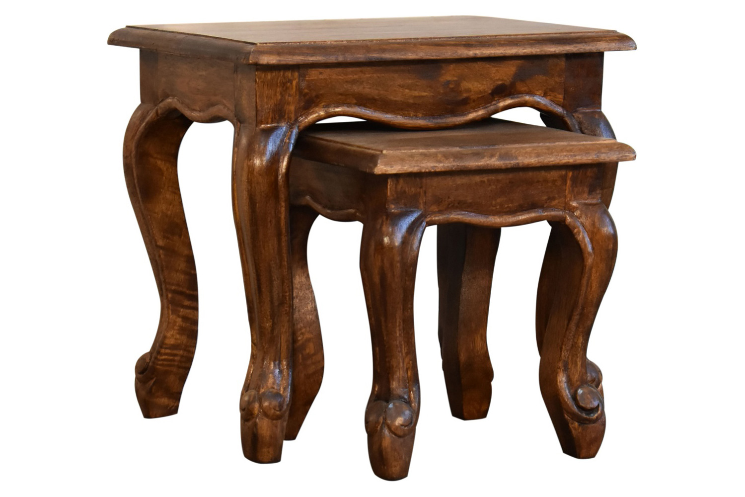 Artisan French Style Stool Set - Chestnut