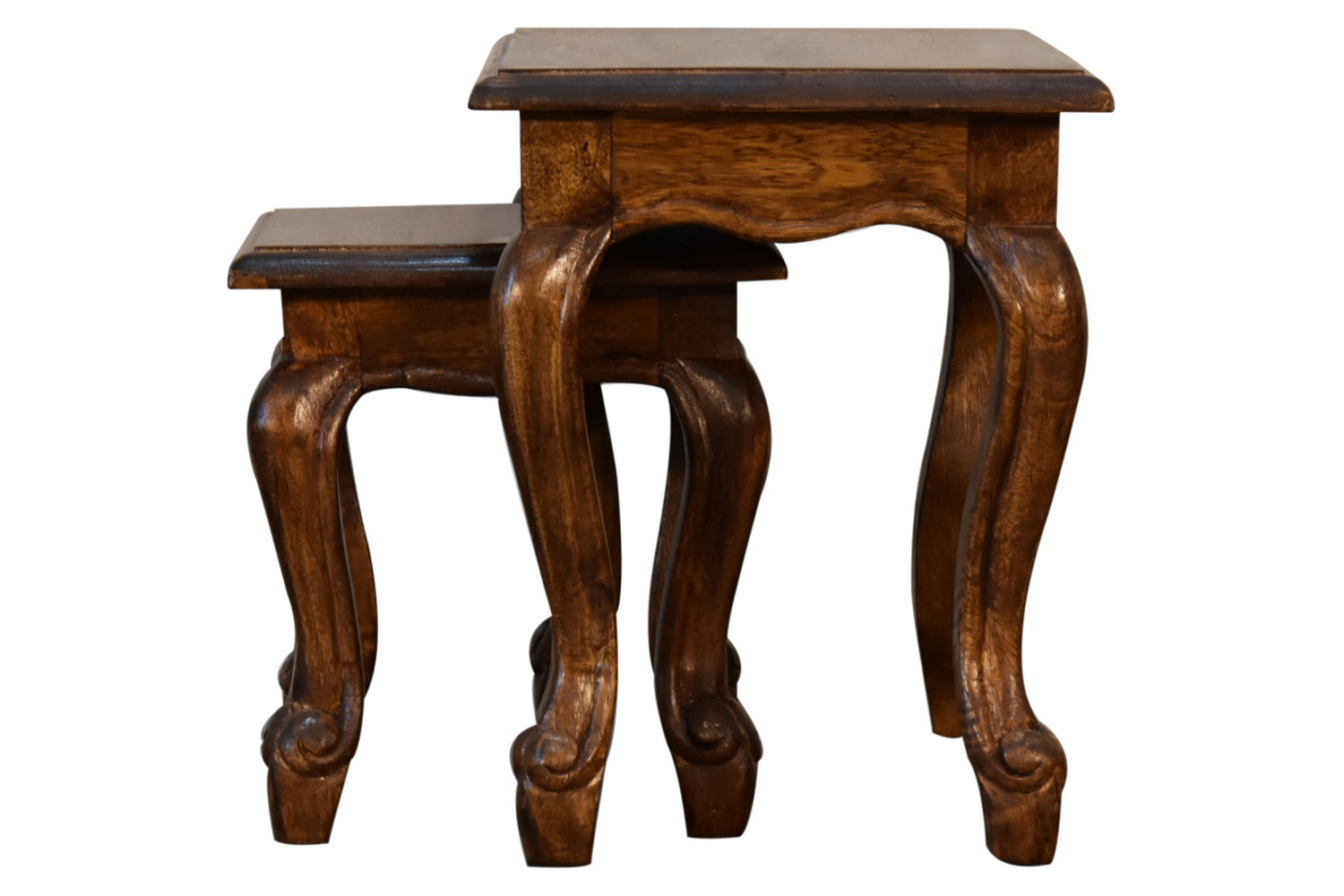 Artisan French Style Stool Set - Chestnut