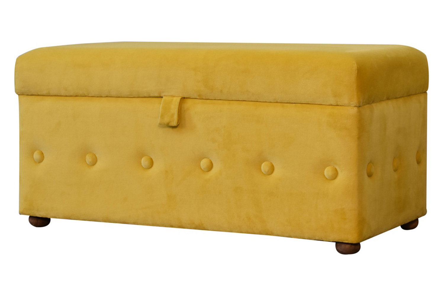 Artisan Lid-up Cotton Velvet Ottoman - Mustard