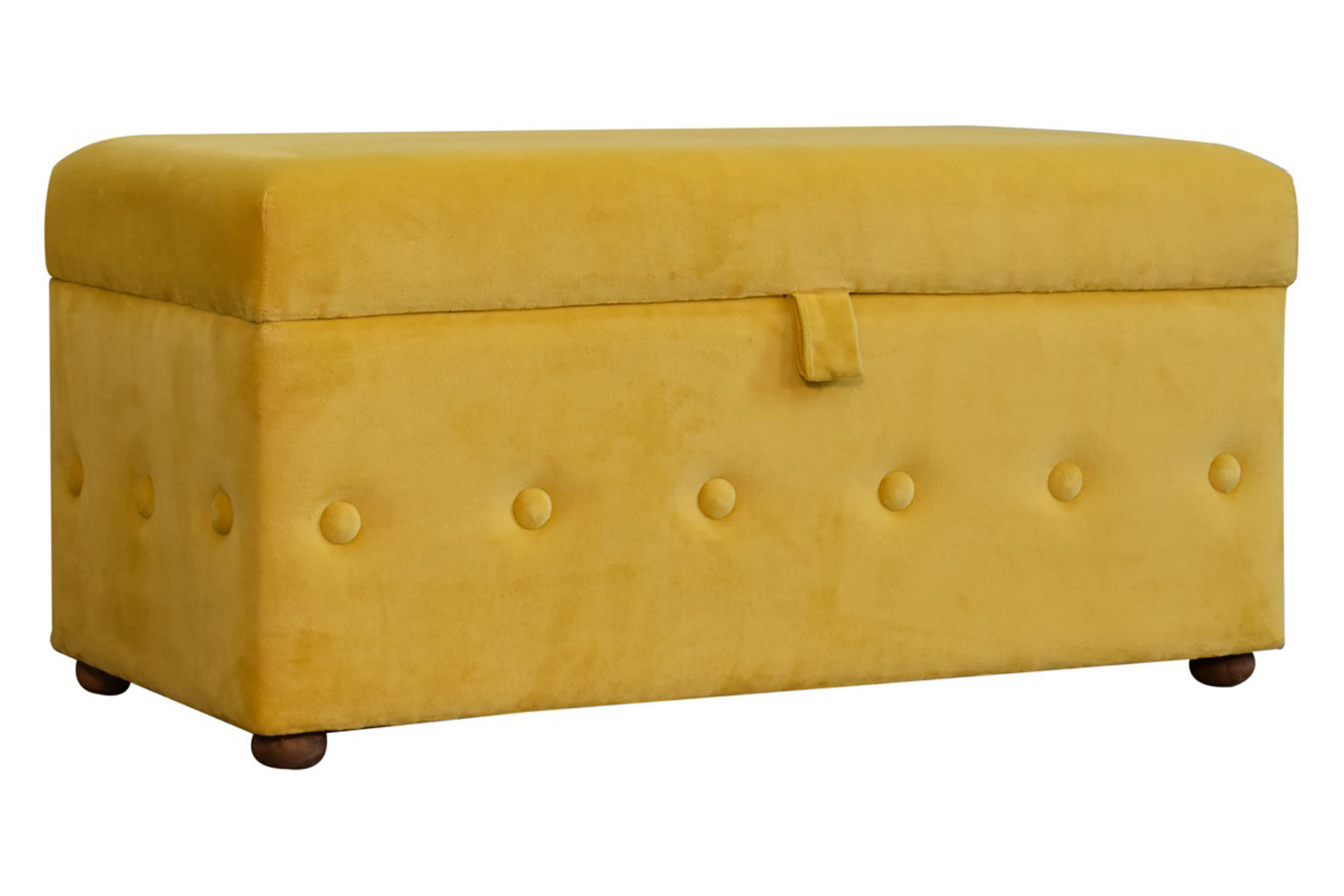 Artisan Lid-up Cotton Velvet Ottoman - Mustard