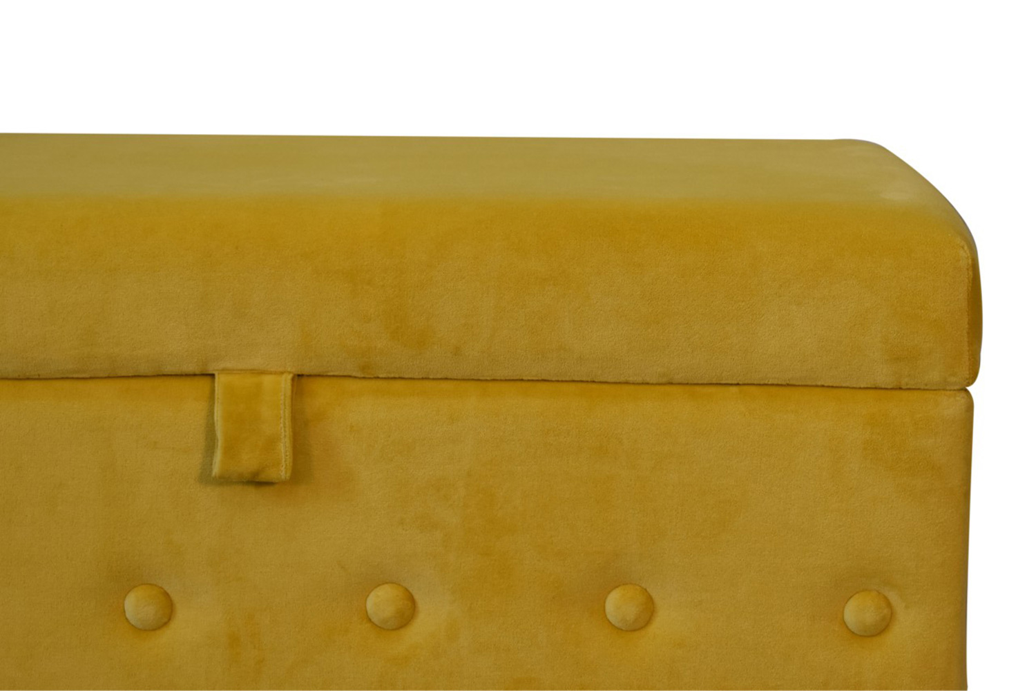 Artisan Lid-up Cotton Velvet Ottoman - Mustard