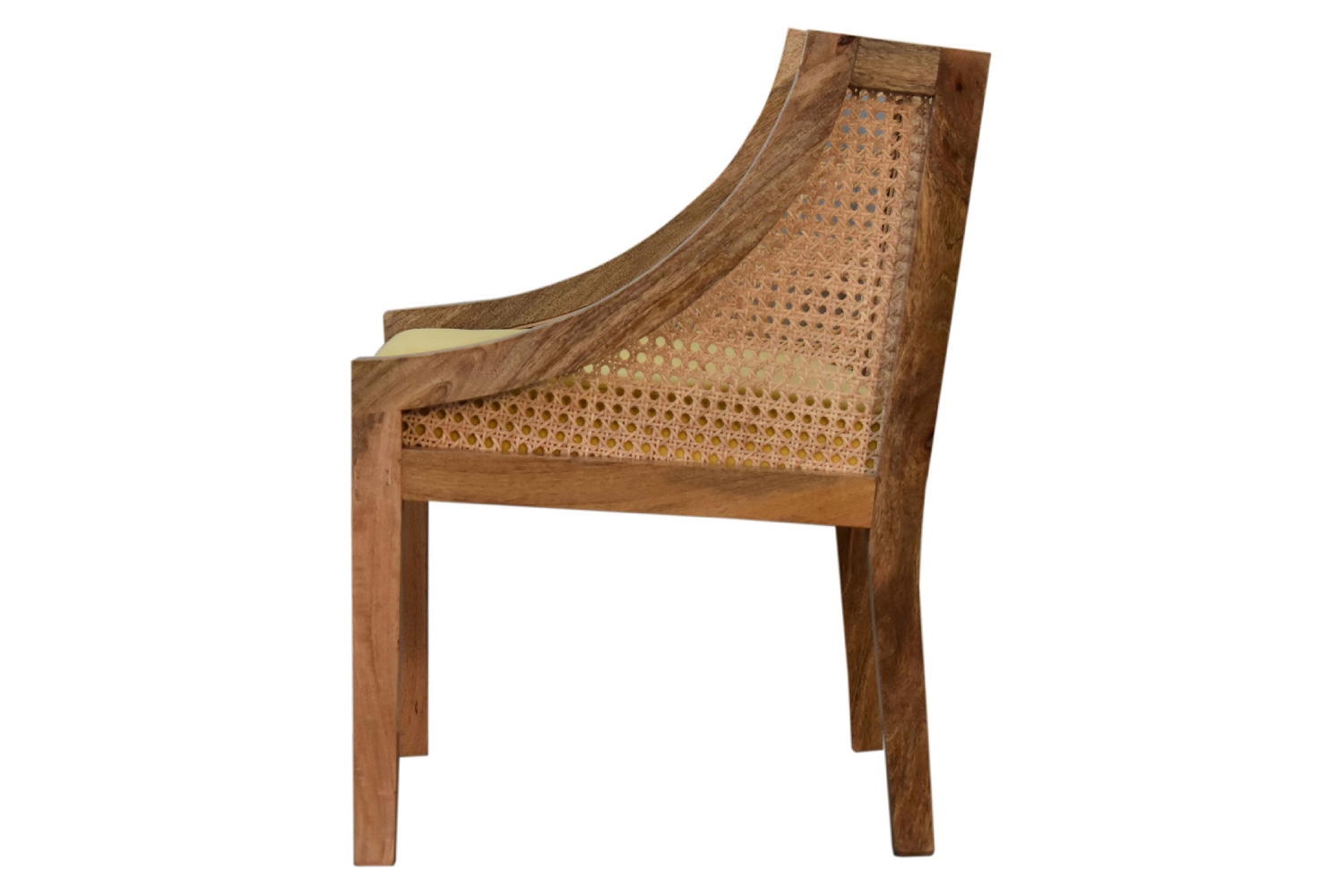 Artisan - Cotton Velvet Rattan Chair in Mustard, Retro